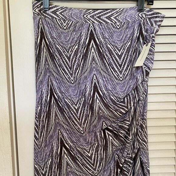 Maeve purple‎ Striped Monetta Wrapped Midi Skirt - Picture 5 of 11